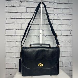 Picard Luxury German Black Leather Petite Messenger Crossbody Bag